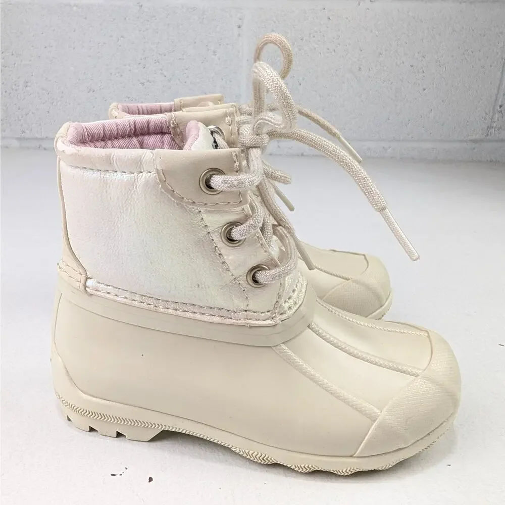 Sperry Top-Sider Port Boots Ivory Shimmer Toddler Girls 8